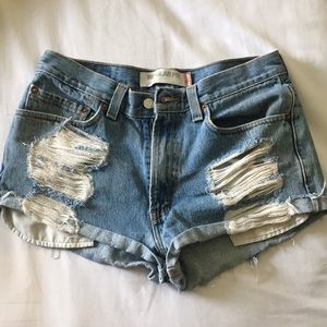 Levi distressed jean shorts